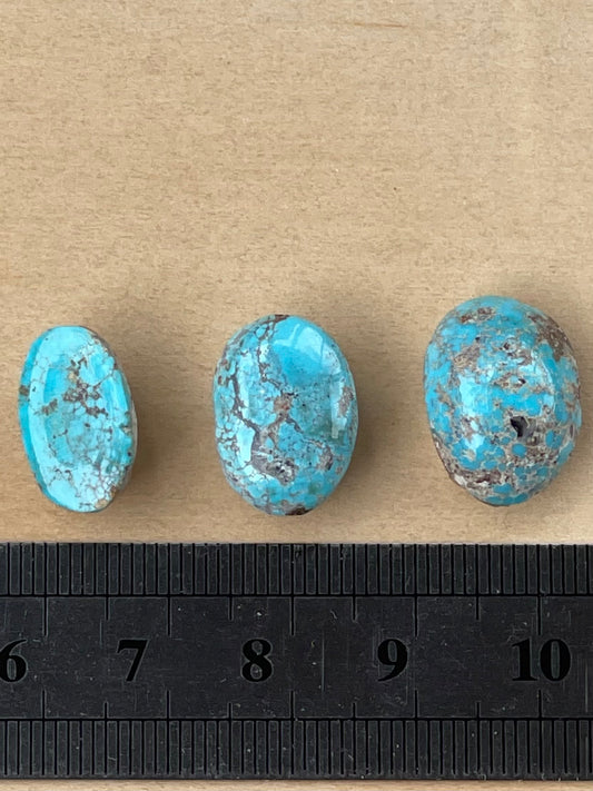 3 Natural Persian Turquoise Loose Stones – Neishabour Mine, Unstabilised (#N14)