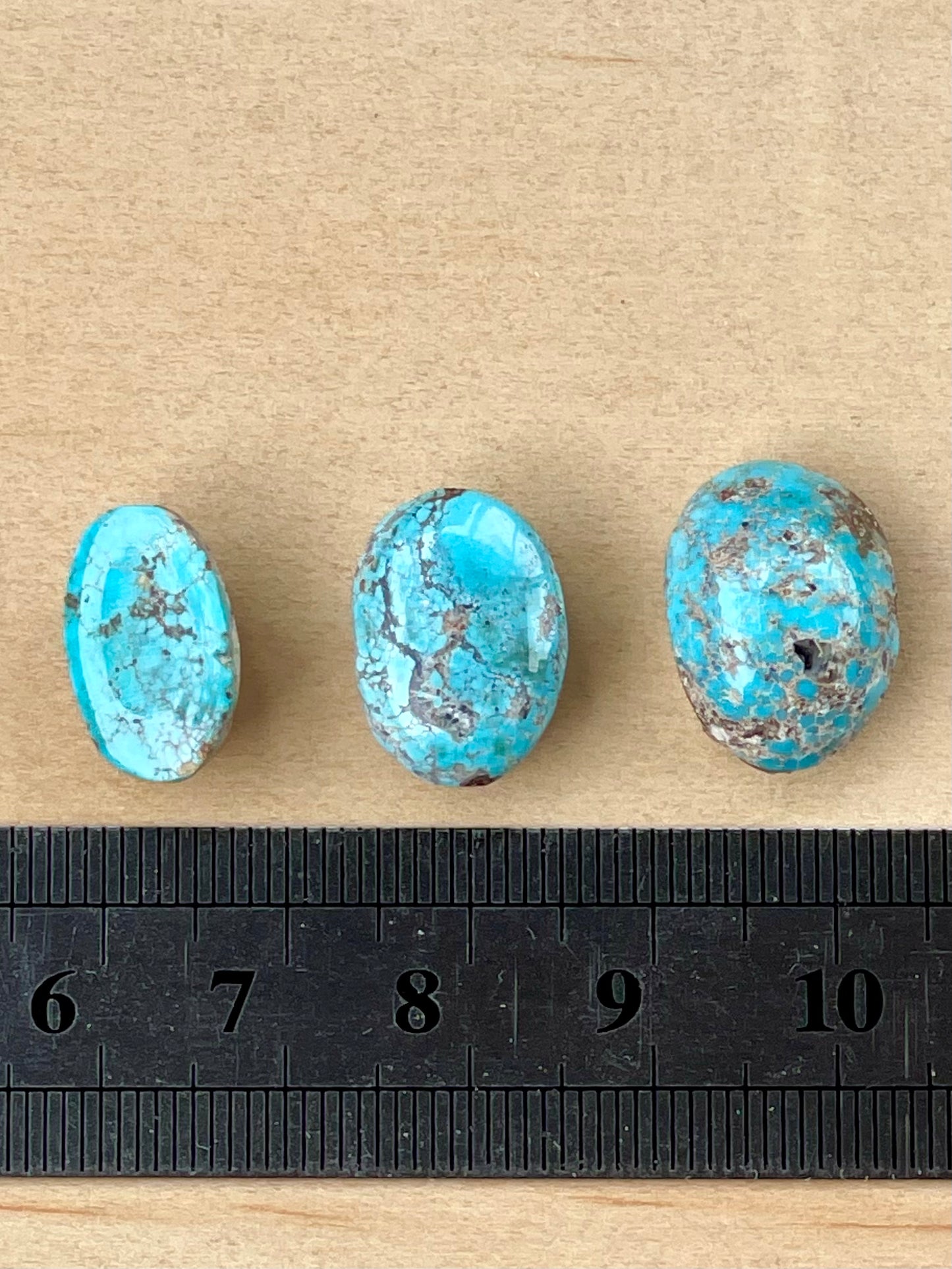 3 Natural Persian Turquoise Loose Stones – Neishabour Mine, Unstabilised (#N14)