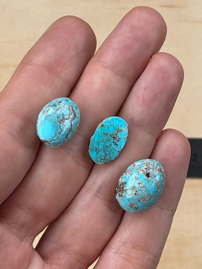 3 Natural Persian Turquoise Loose Stones – Neishabour Mine, Unstabilised (#N14)