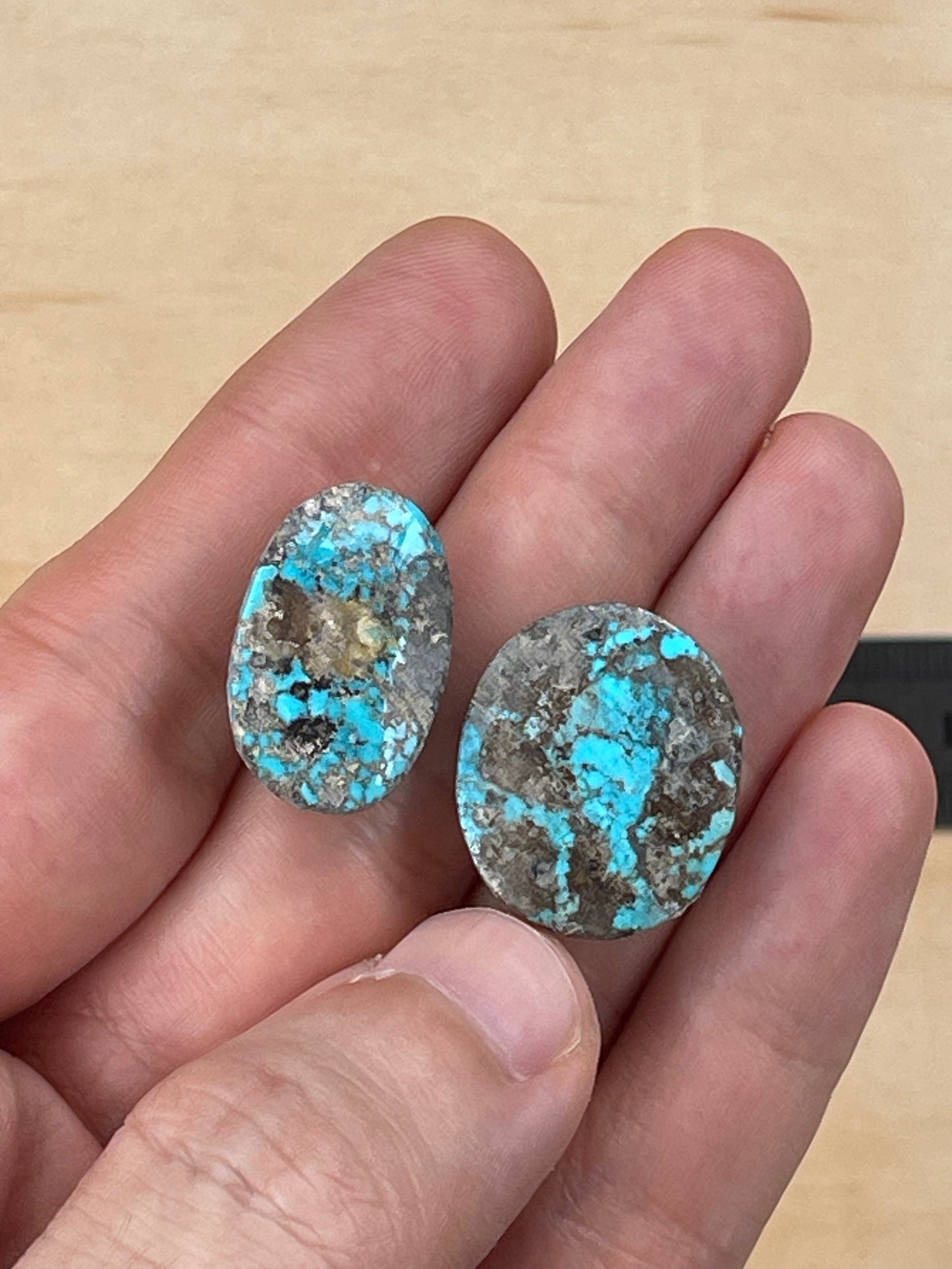 2 Natural Persian Turquoise Loose Stones – Neishabour Mine, Unstabilised (#N15)