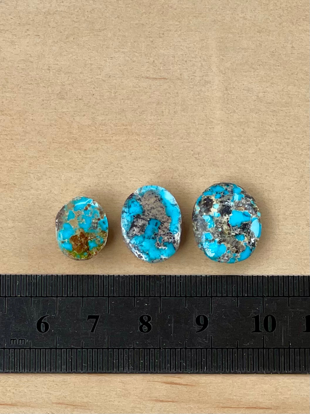 3 Lovely Natural Persian Turquoise Loose Stones – Neishabour Mine, Unstabilised (#N16)