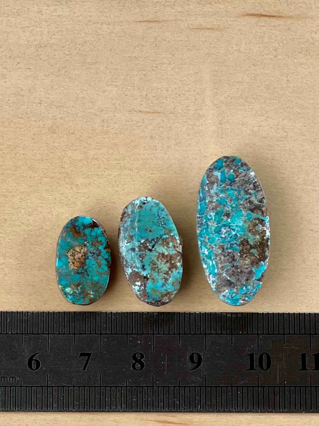 3 Lovely Natural Persian Turquoise Loose Stones – Neishabour Mine, Unstabilised (#N17)