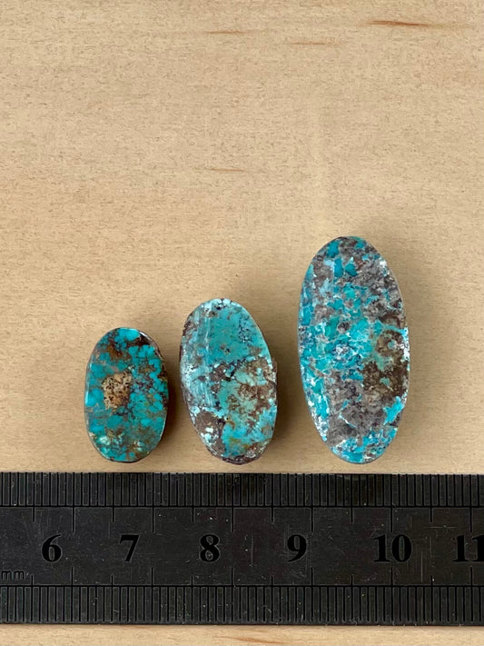 3 Lovely Natural Persian Turquoise Loose Stones – Neishabour Mine, Unstabilised (#N17)