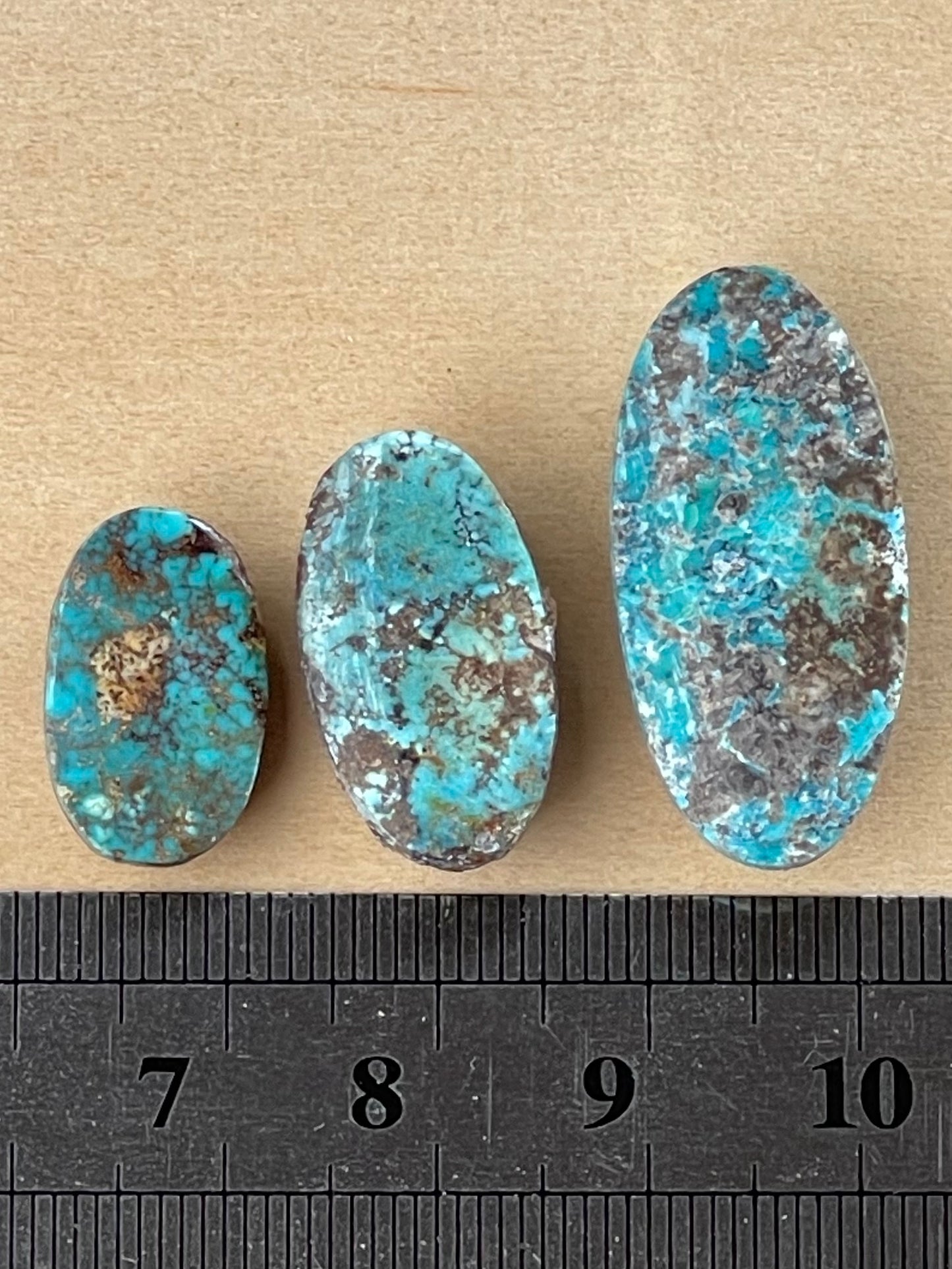 3 Lovely Natural Persian Turquoise Loose Stones – Neishabour Mine, Unstabilised (#N17)