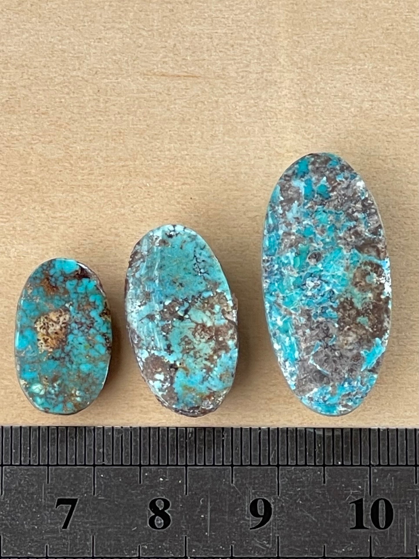 3 Lovely Natural Persian Turquoise Loose Stones – Neishabour Mine, Unstabilised (#N17)