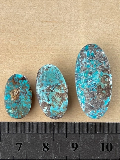 3 Lovely Natural Persian Turquoise Loose Stones – Neishabour Mine, Unstabilised (#N17)