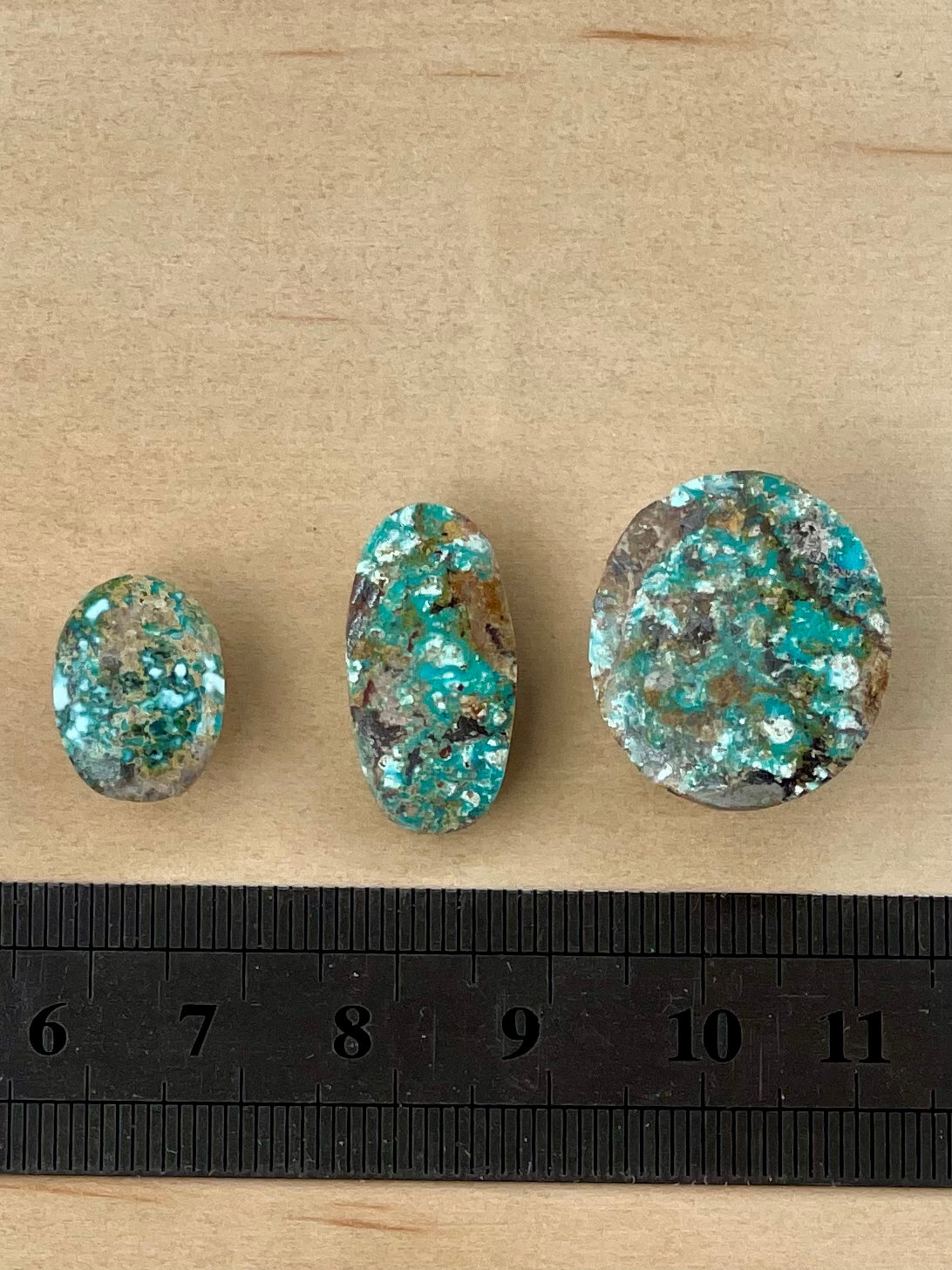 3 Lovely Natural Persian Turquoise Loose Stones – Neishabour Mine, Unstabilised (#N18)