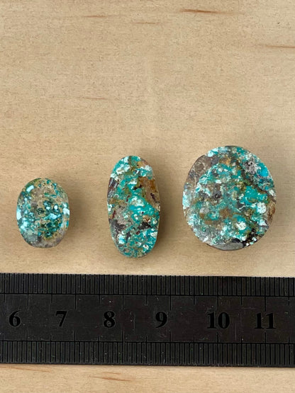 3 Lovely Natural Persian Turquoise Loose Stones – Neishabour Mine, Unstabilised (#N18)