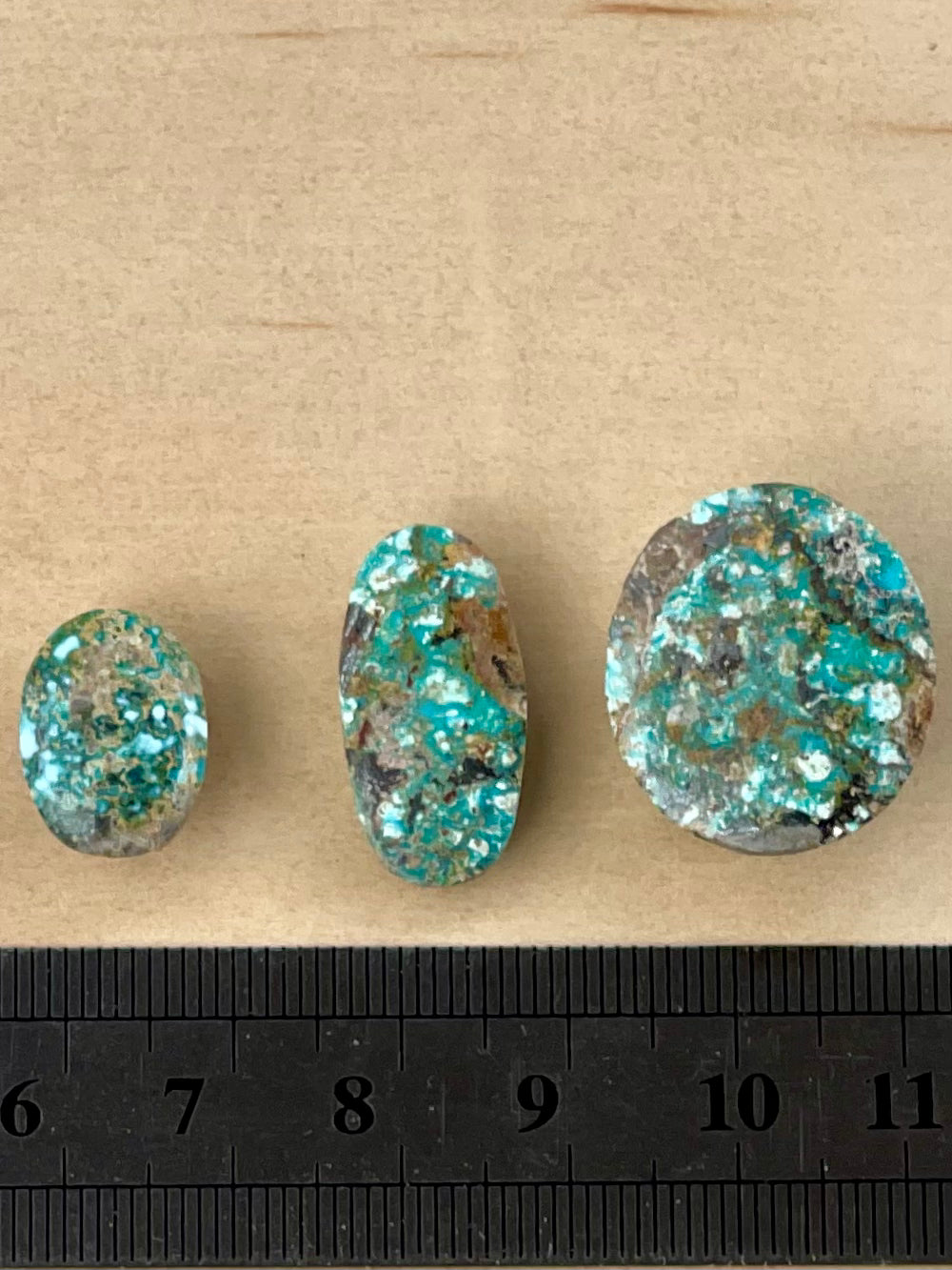 3 Lovely Natural Persian Turquoise Loose Stones – Neishabour Mine, Unstabilised (#N18)