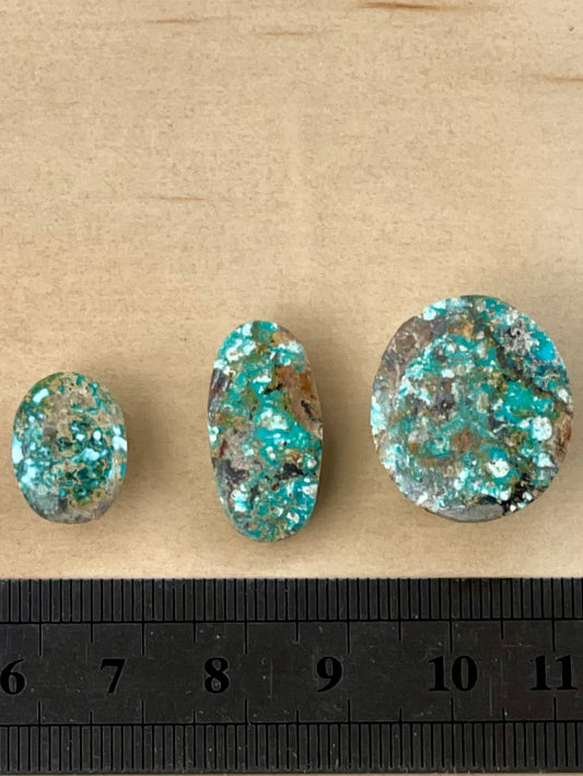 3 Lovely Natural Persian Turquoise Loose Stones – Neishabour Mine, Unstabilised (#N18)