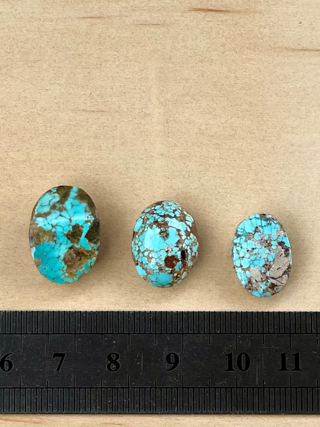 3 Lovely Natural Persian Turquoise Loose Stones – Neishabour Mine, Unstabilised (#N19)