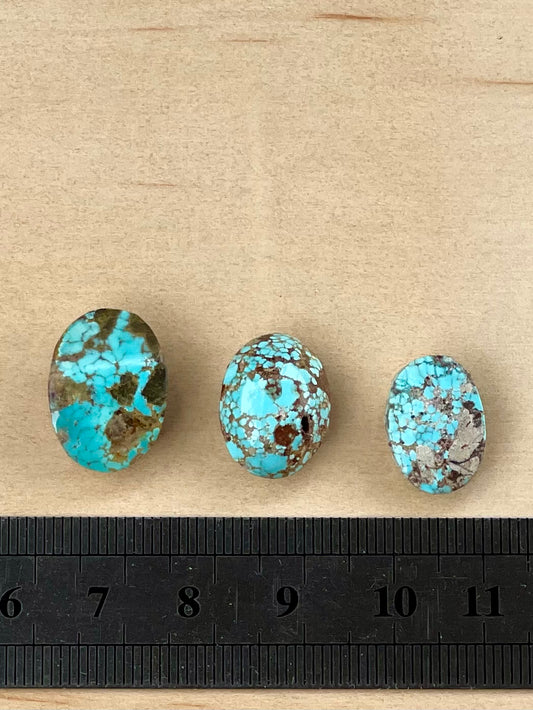 3 Lovely Natural Persian Turquoise Loose Stones – Neishabour Mine, Unstabilised (#N19)