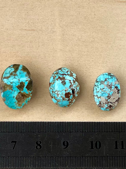 3 Lovely Natural Persian Turquoise Loose Stones – Neishabour Mine, Unstabilised (#N19)