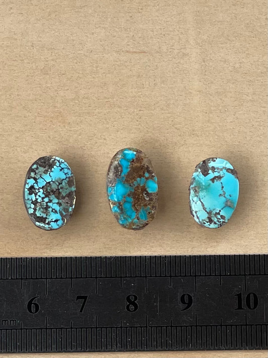 3 Lovely Natural Persian Turquoise Loose Stones – Neishabour Mine, Not-stabilized (#N20)