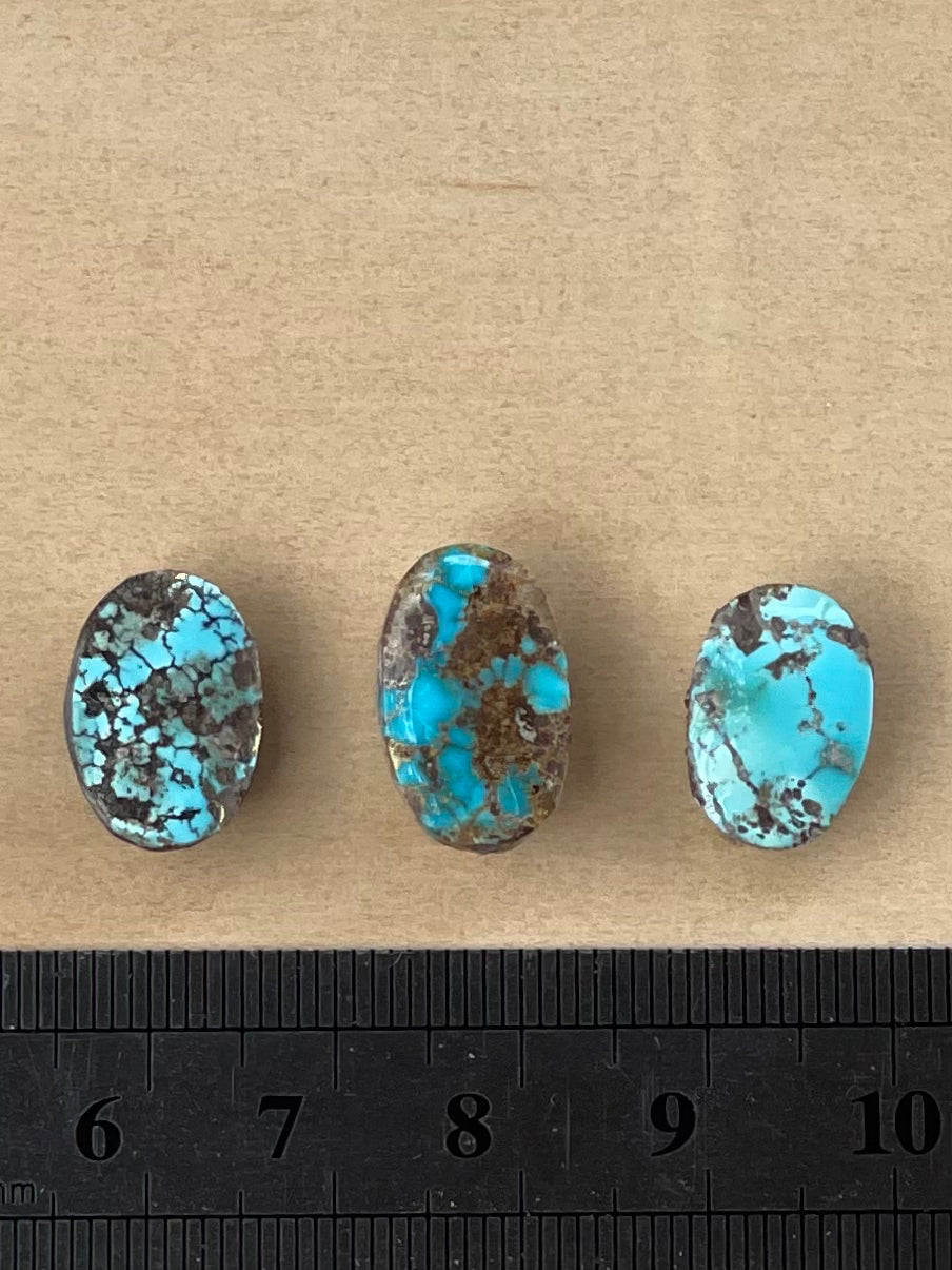 3 Lovely Natural Persian Turquoise Loose Stones – Neishabour Mine, Not-stabilized (#N20)