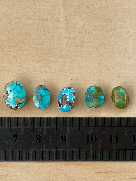 5 Amazing Natural Persian Turquoise Loose Stones – Neishabour Mine, Not-stabilized (#N21)