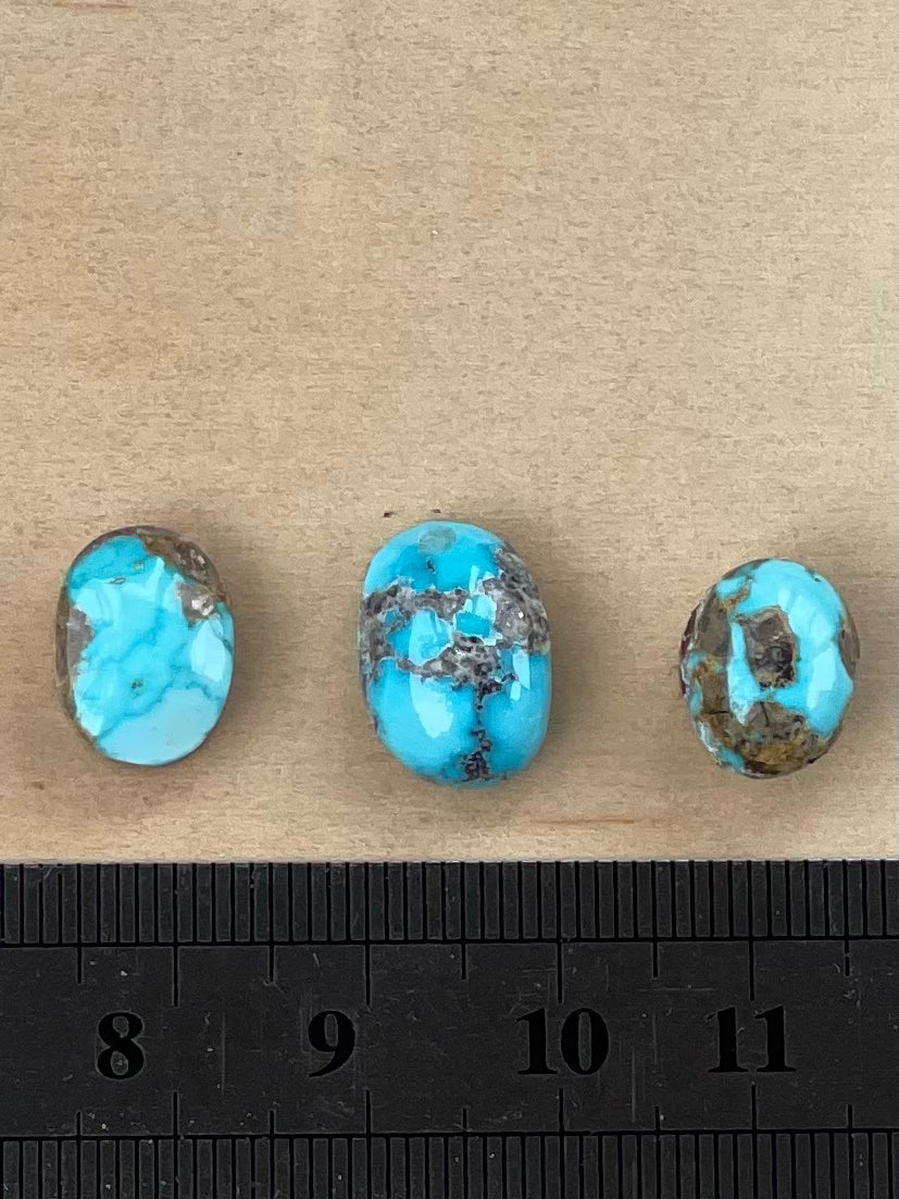 3 Lovely Natural Persian Turquoise Loose Stones – Neishabour Mine, Not-stabilized (#N22)