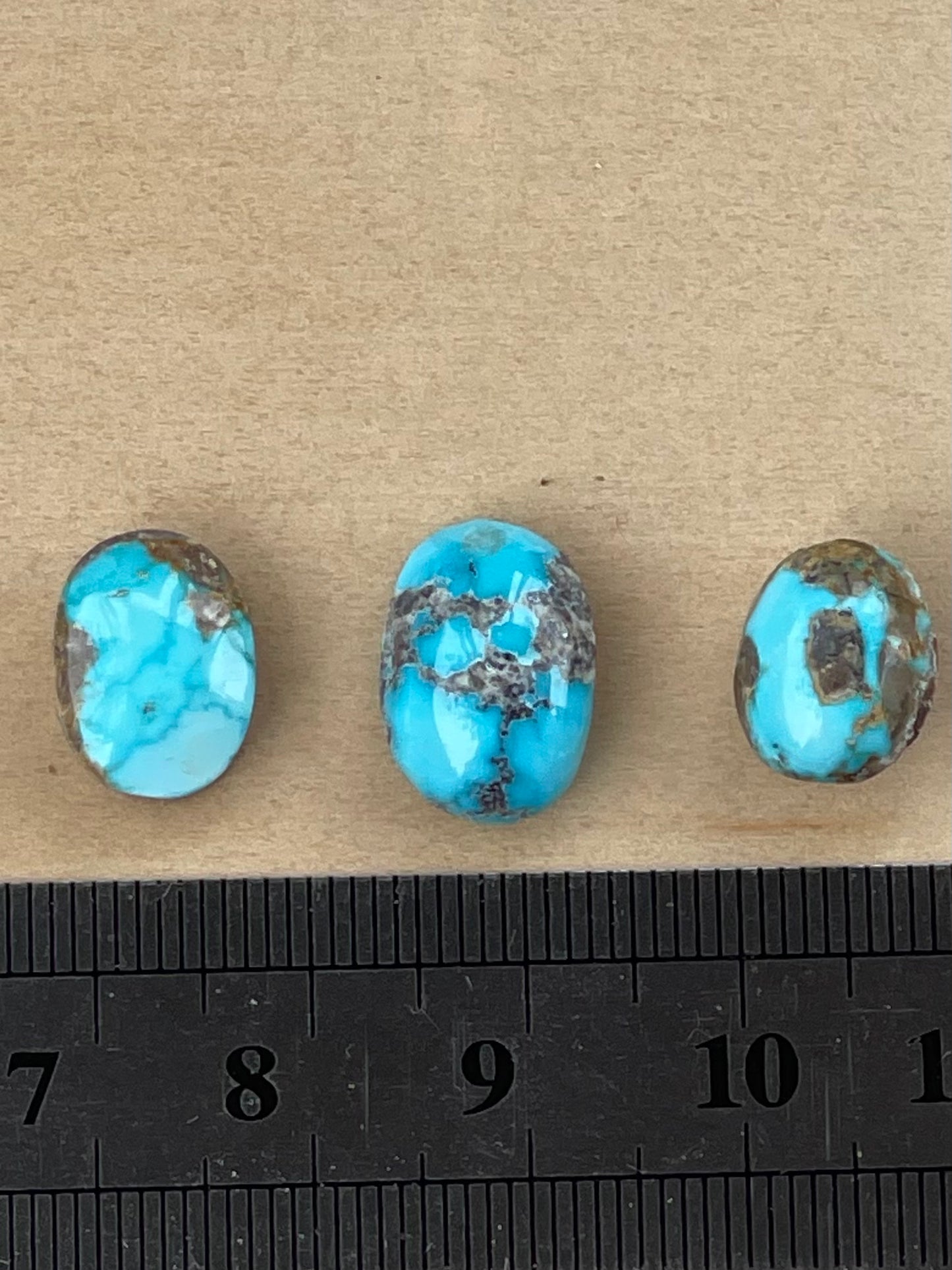 3 Lovely Natural Persian Turquoise Loose Stones – Neishabour Mine, Not-stabilized (#N22)