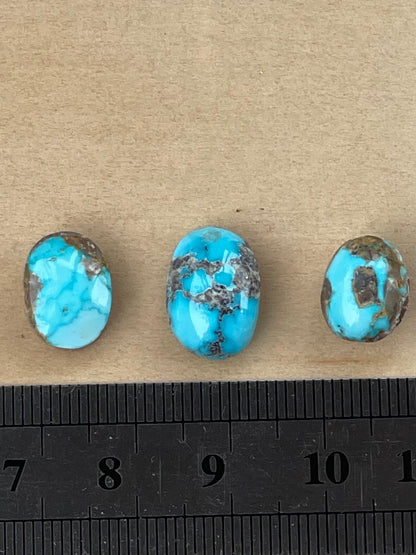 3 Lovely Natural Persian Turquoise Loose Stones – Neishabour Mine, Not-stabilized (#N22)