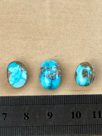3 Lovely Natural Persian Turquoise Loose Stones – Neishabour Mine, Not-stabilized (#N22)