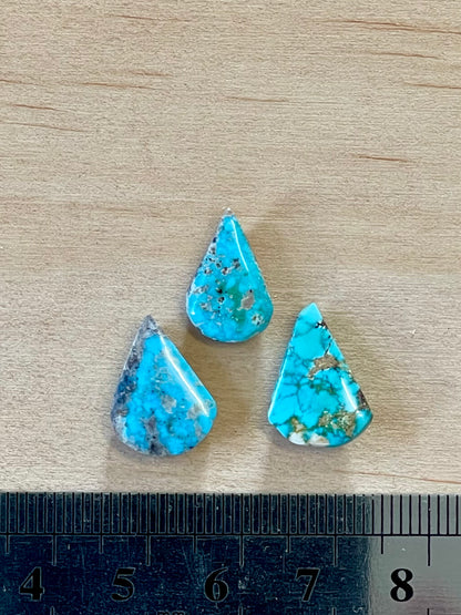 3 Lovely Natural Persian Turquoise Loose Stones – Neishabour Mine, Not-stabilized (#N24)