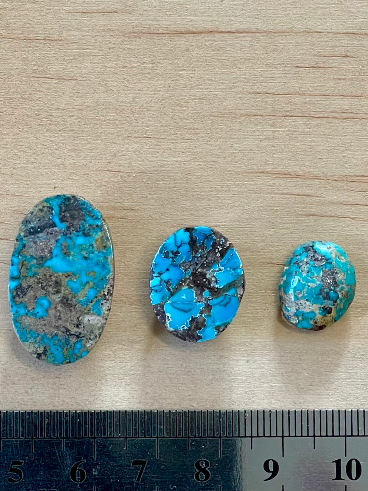 3 Lovely Natural Persian Turquoise Loose Stones – Neishabour Mine, Not-stabilized (#N26)