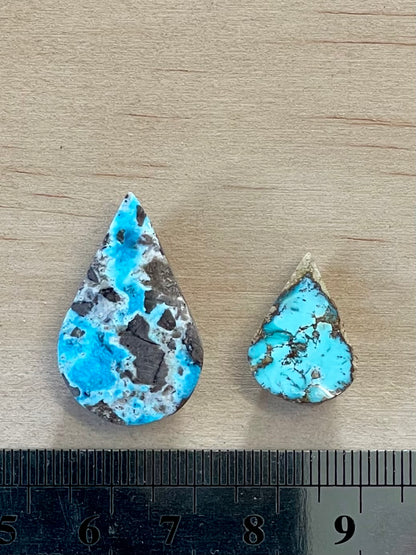2 Beautiful Natural Persian Turquoise Loose Stones – Neishabour Mine, Not-stabilized (#N27)