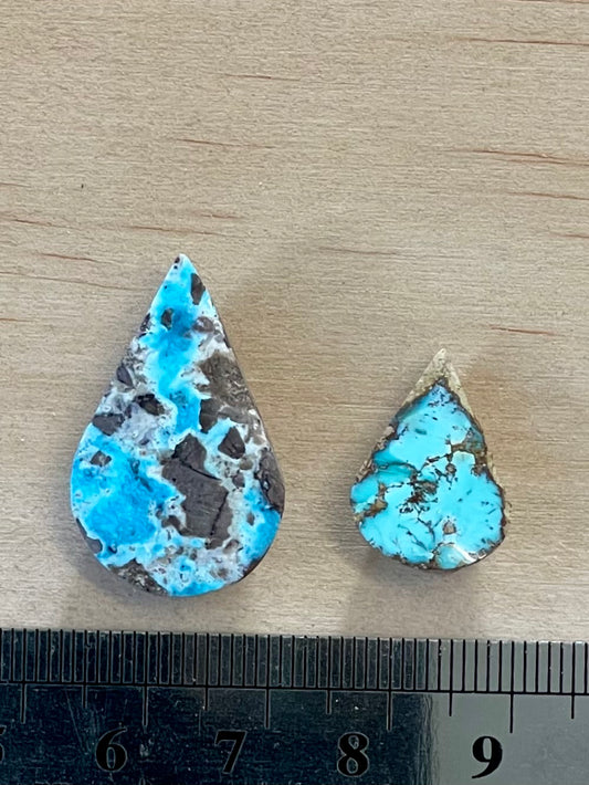 2 Beautiful Natural Persian Turquoise Loose Stones – Neishabour Mine, Not-stabilized (#N27)