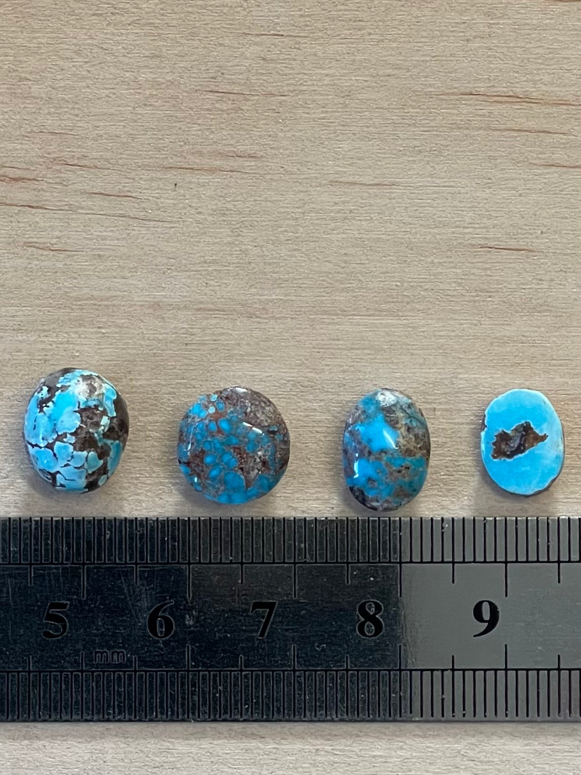 4 Lovelyl Persian Turquoise Loose Stones – Neishabour Mine, Not-stabilized (#N28)