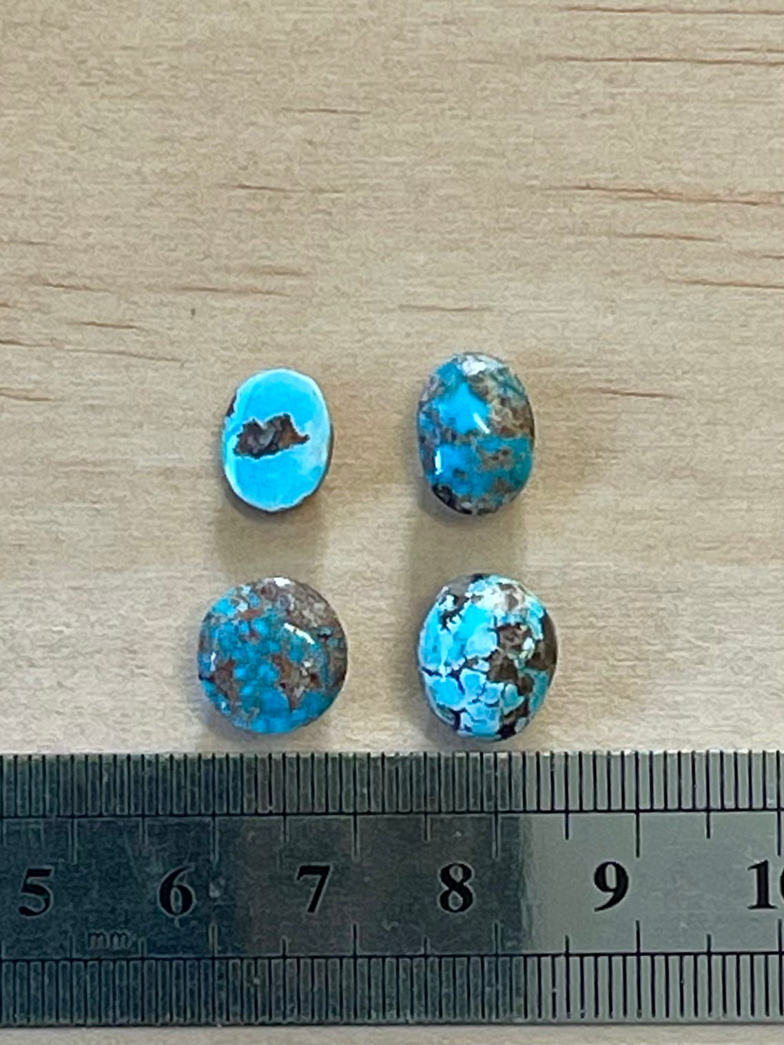 4 Lovelyl Persian Turquoise Loose Stones – Neishabour Mine, Not-stabilized (#N28)