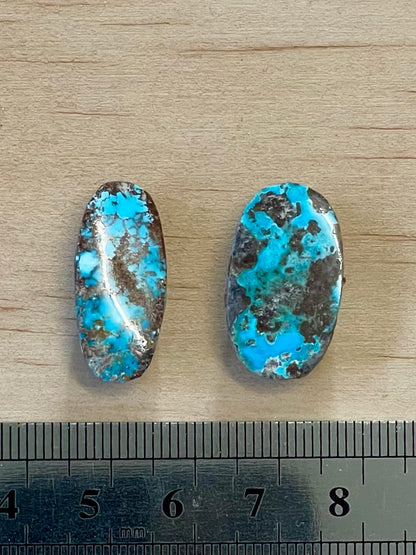2 Amazing Natural Persian Turquoise Loose Stones – Neishabour Mine, Not-stabilized (#N29)