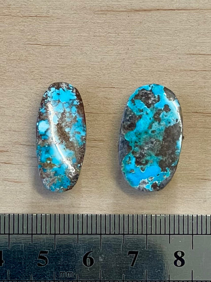 2 Amazing Natural Persian Turquoise Loose Stones – Neishabour Mine, Not-stabilized (#N29)