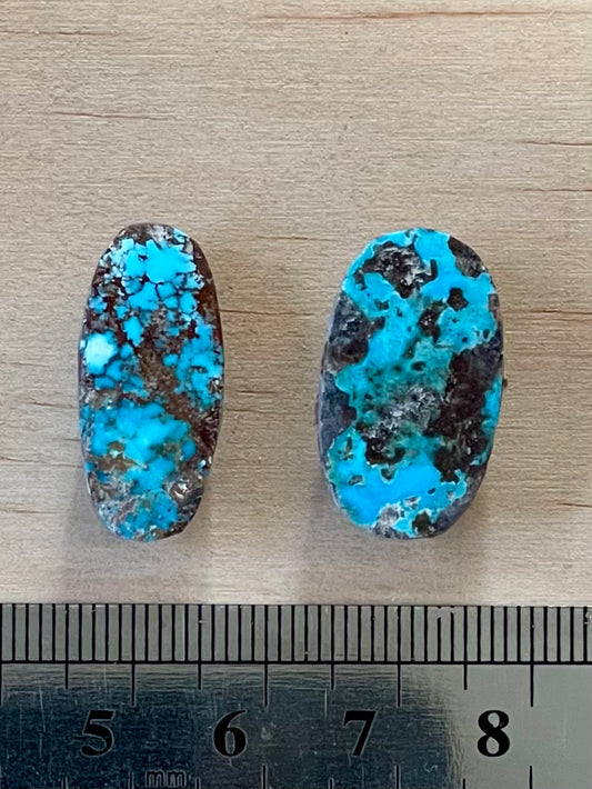 2 Amazing Natural Persian Turquoise Loose Stones – Neishabour Mine, Not-stabilized (#N29)