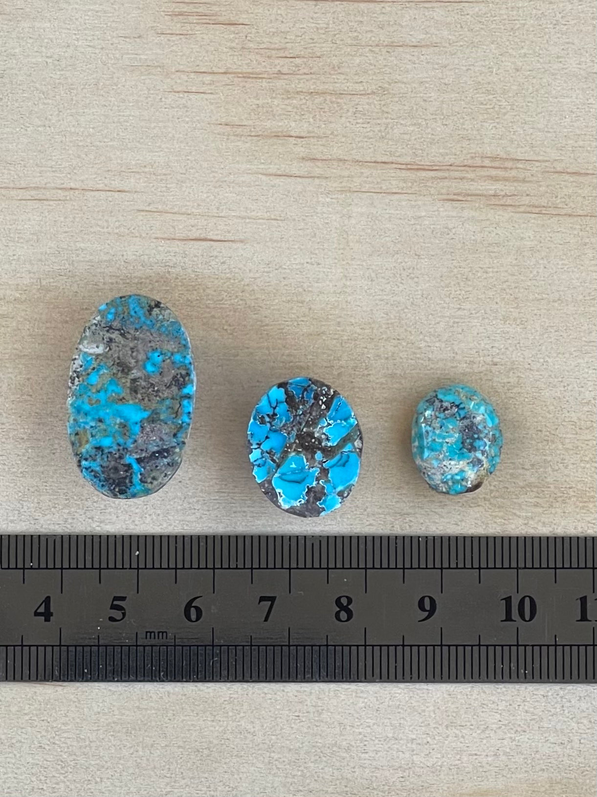 3 Lovely Natural Persian Turquoise Loose Stones – Neishabour Mine, Not-stabilized (#N26)