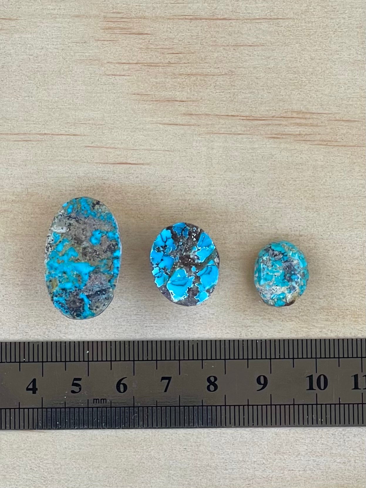 3 Lovely Natural Persian Turquoise Loose Stones – Neishabour Mine, Not-stabilized (#N26)