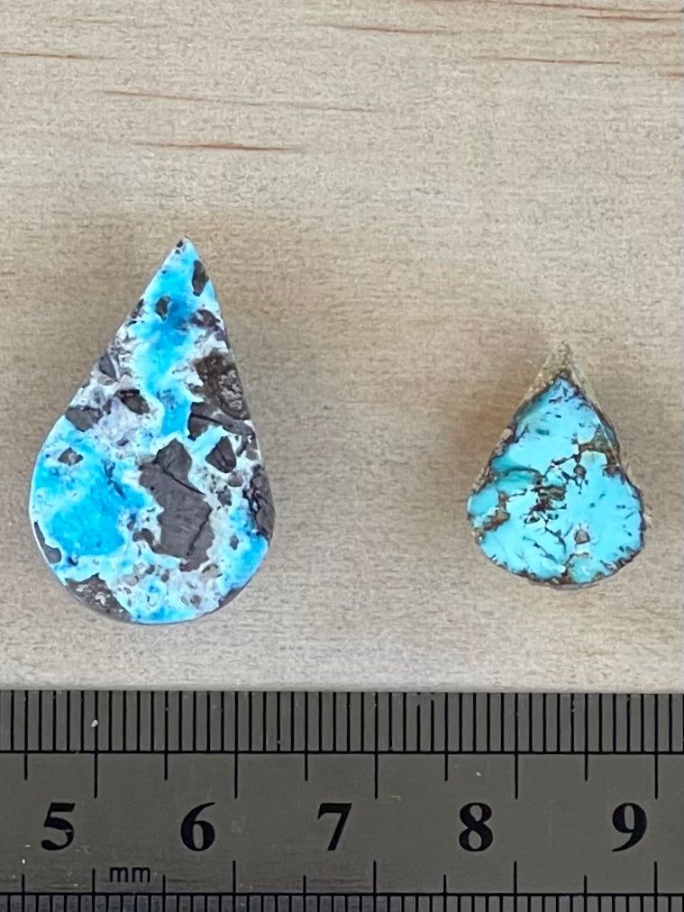 2 Beautiful Natural Persian Turquoise Loose Stones – Neishabour Mine, Not-stabilized (#N27)