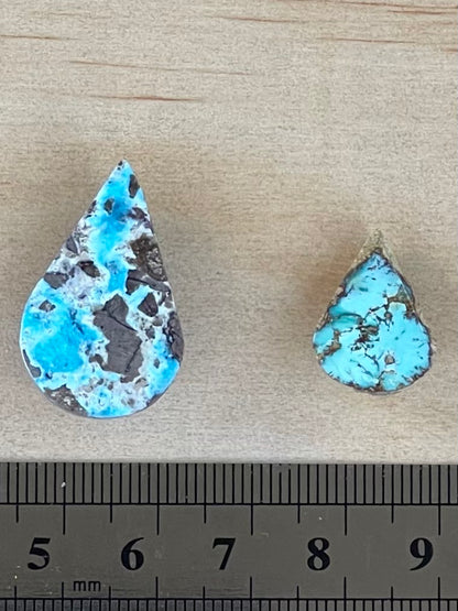 2 Beautiful Natural Persian Turquoise Loose Stones – Neishabour Mine, Not-stabilized (#N27)