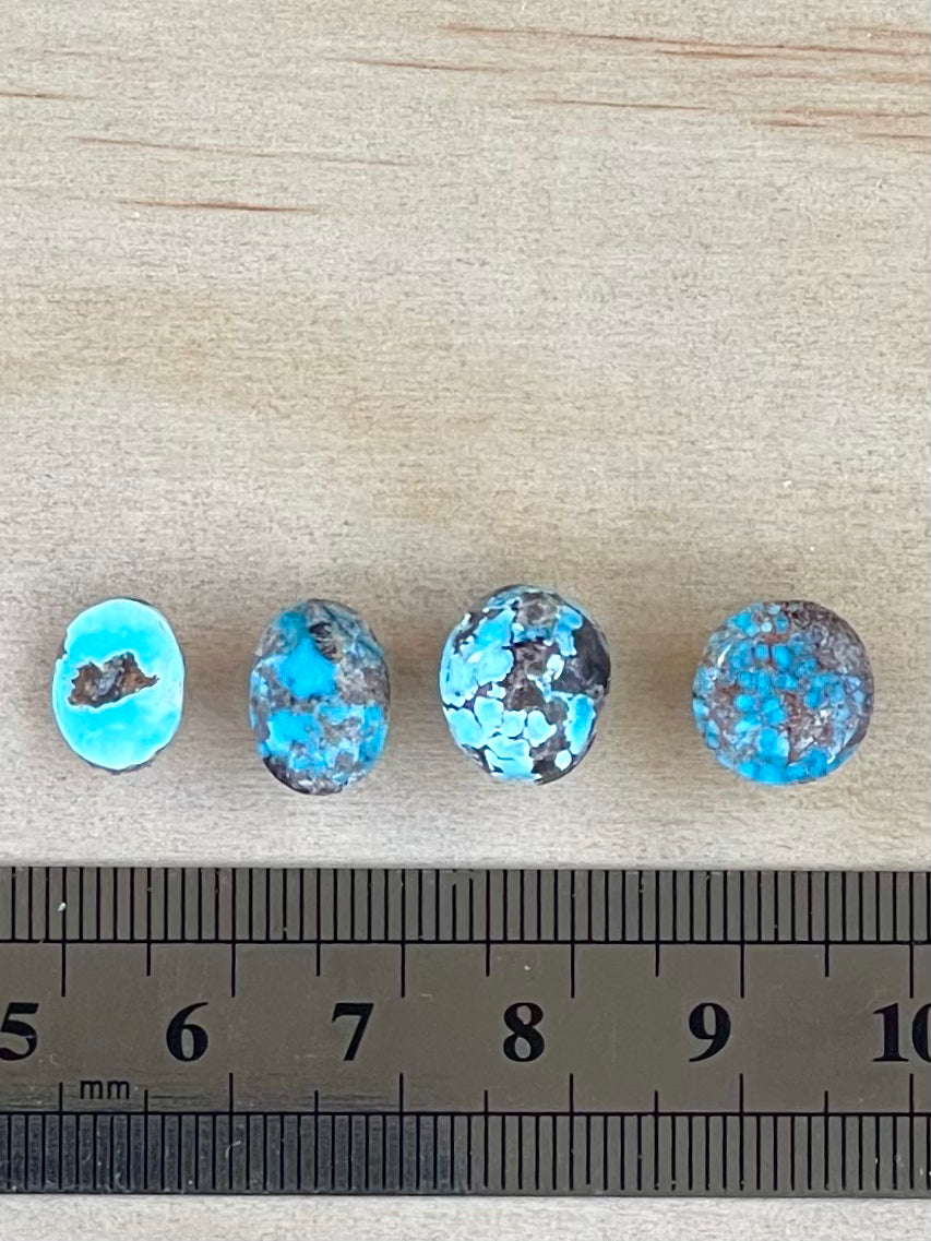 4 Lovelyl Persian Turquoise Loose Stones – Neishabour Mine, Not-stabilized (#N28)
