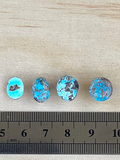 4 Lovelyl Persian Turquoise Loose Stones – Neishabour Mine, Not-stabilized (#N28)