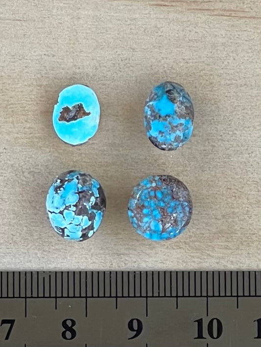 4 Lovelyl Persian Turquoise Loose Stones – Neishabour Mine, Not-stabilized (#N28)