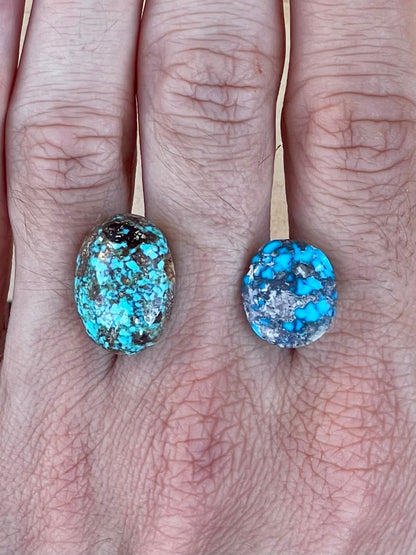 2 Absolutely Magnificent Persian Turquoise Loose Stones – Neishabour Mine, Natural, Not-stabilized (#N30)