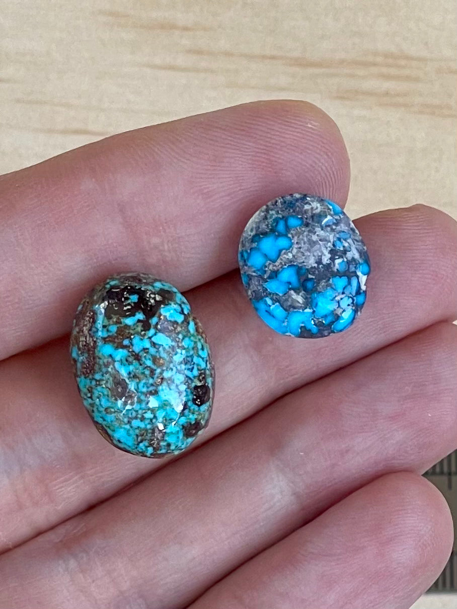 2 Absolutely Magnificent Persian Turquoise Loose Stones – Neishabour Mine, Natural, Not-stabilized (#N30)