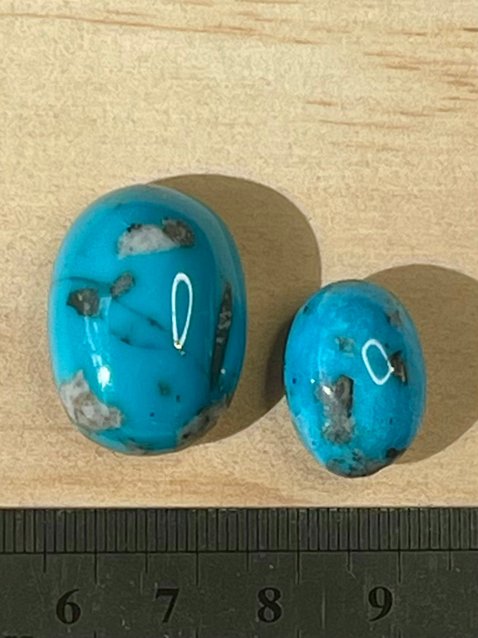 2 Amazing Turquoise Stones from Kerman Mine, Iran with Lovely Colours (#K15)