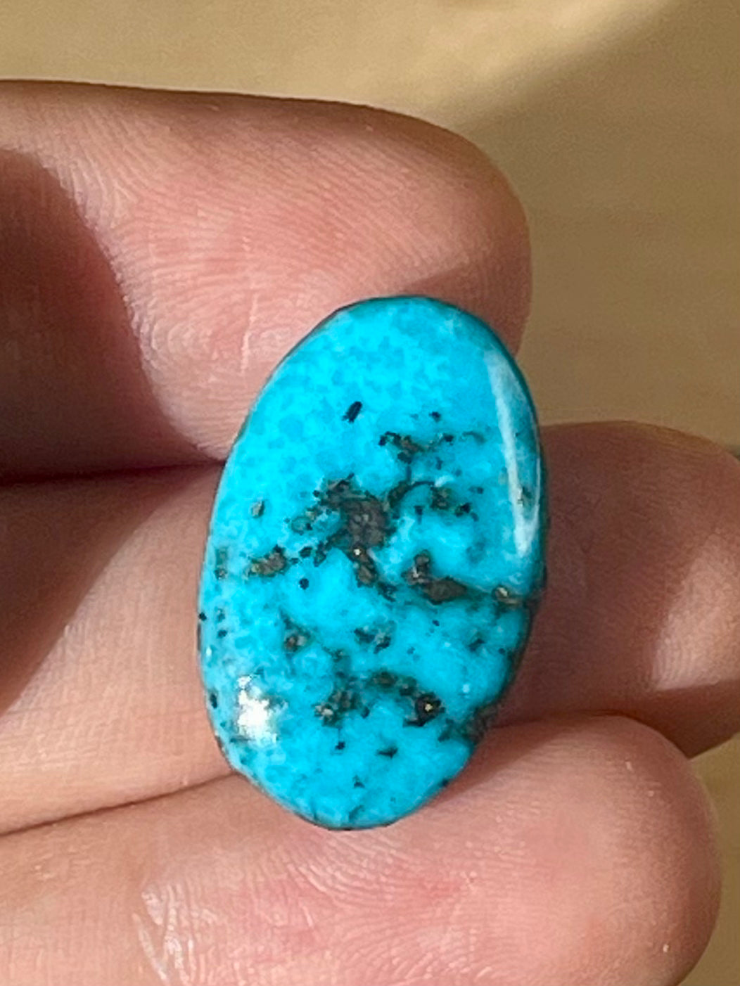 2 Amazing Turquoise Stones from Kerman Mine, Iran. With Golden Pyrite (#K16)