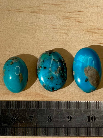 3 Lovely Turquoise Stones from Kerman Mine, Iran with Lovely Colours (#K17)