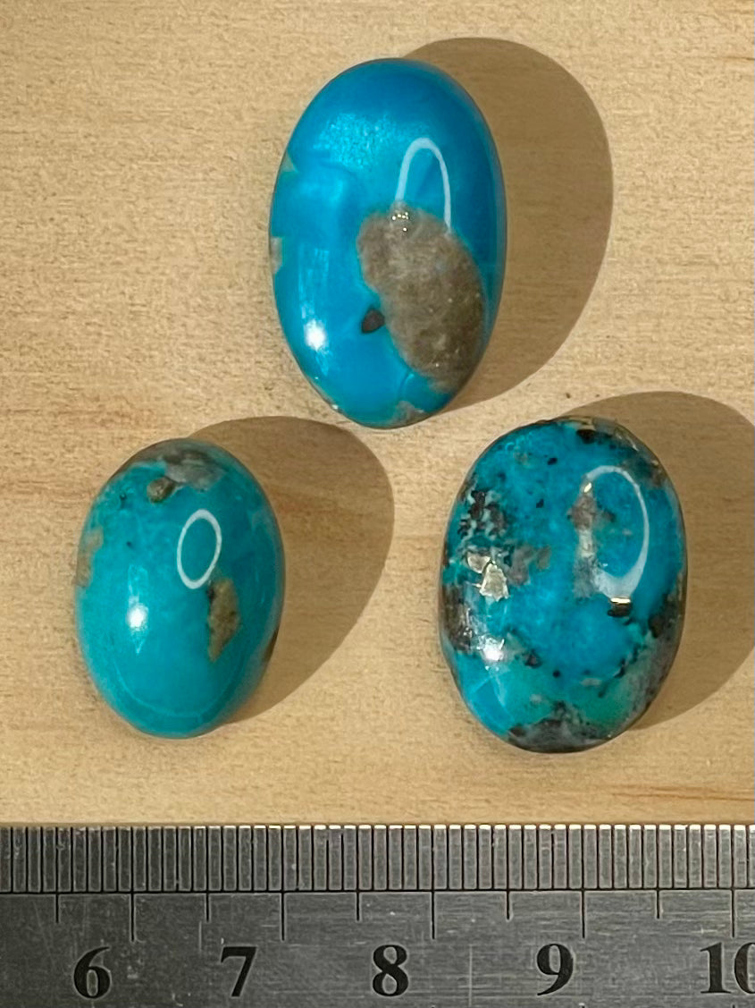 3 Lovely Turquoise Stones from Kerman Mine, Iran with Lovely Colours (#K17)