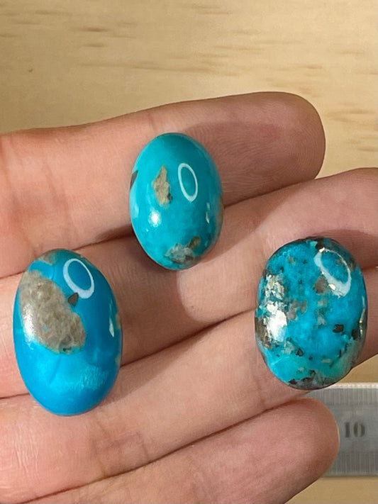 3 Lovely Turquoise Stones from Kerman Mine, Iran with Lovely Colours (#K17)