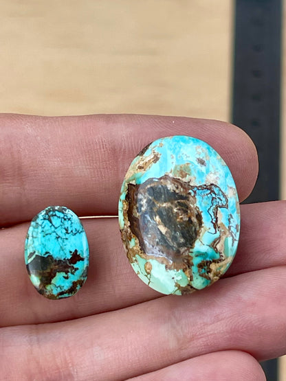 2 Amazing Natural Persian Turquoise Loose Stones – Neishabour Mine, Not-stabilized (#N31)