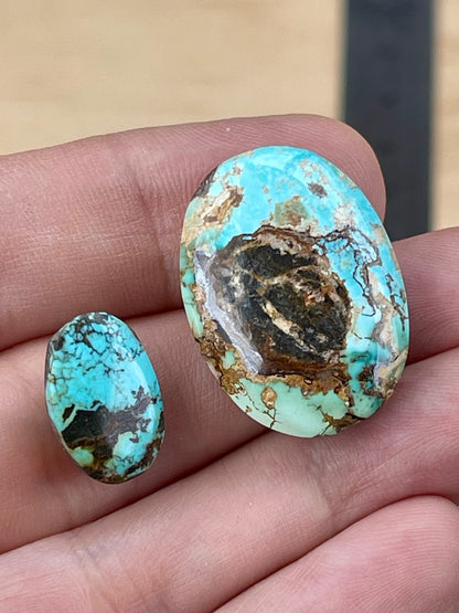 2 Amazing Natural Persian Turquoise Loose Stones – Neishabour Mine, Not-stabilized (#N31)