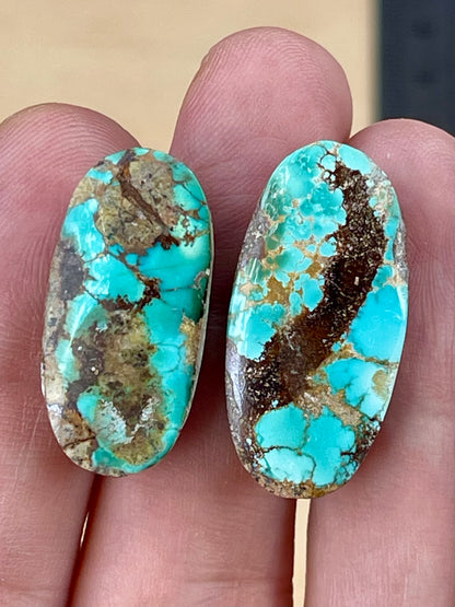 2 Amazing Natural Persian Turquoise Loose Stones – Neishabour Mine, Not-stabilized (#N33)